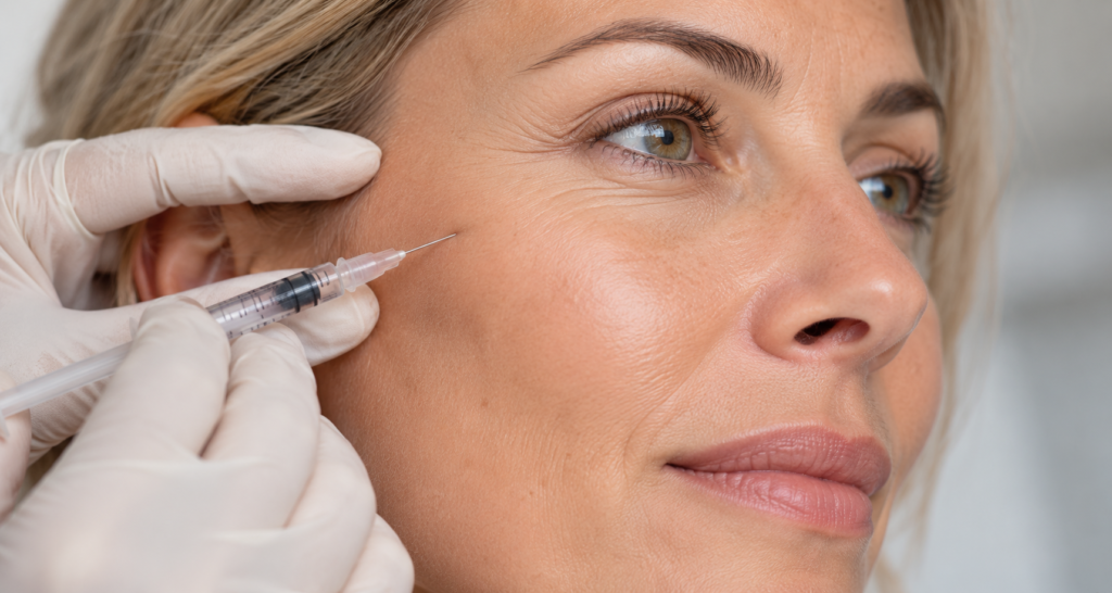 Injection d’acide hyaluronique au niveau du visage